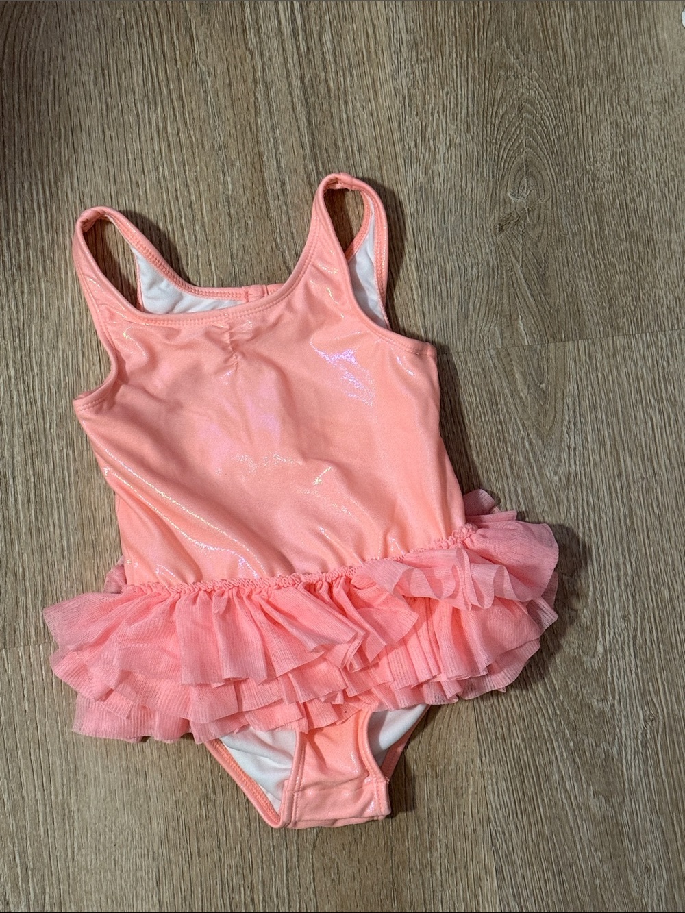 Cat & Jack Peach Pink Ruffle Tutu One-Piece Swimsuit